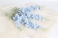 33.5 in Fake Flowers Delphinium Artificial Flowers Silk Flowers 6 Baby Blue