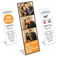 | 2×6 Slanted Photo Booth Frames (50 Count) | Crystal Clear Acrylic Photo Boo…