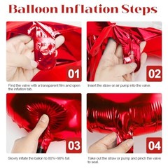 Heart Balloons 12Pcs Heart Shaped Balloons 18Inch Heart Foil Balloons Red