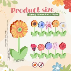 10 Pack Spring Wooden Flower Decor – Tulips & Daisies Centerpiece Signs for Home
