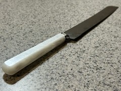 Pearly Handle Wedding Cake Knife Stainless Steel Japan Serrated 13” L