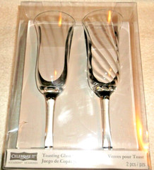CELEBRATE IT TOASTING GLASS FLUTE SET OF 2 – BRAND NEW IN PACKAGE