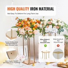 VEVOR 4PCS Column Wedding Flower Stand Cylindrical Display Rack 23.6inch Metal
