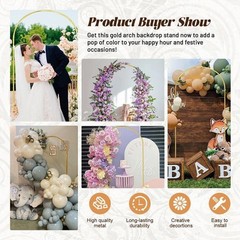for Party Garden Floral Decoration Metal Arch Backdrop Stand 7.2Ft Stable Frame