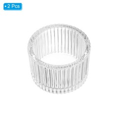 2 Pcs Tea Light Candle Holder Glass Candle Holders White