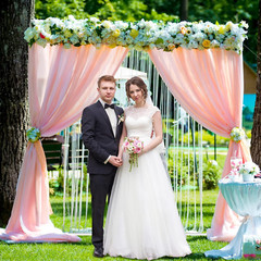 Square Wedding Arch hanging Flower White Metal Stand for Wedding Ceremony party