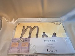 David Tutera Mr & Mrs Chair Signs Table Decoration Set Gold Gray Wedding 3pc