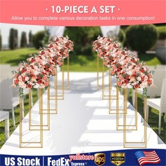 10PC 31.5 in Tall Gold Metal Flower Stand for Wedding Table Centerpieces GOOD