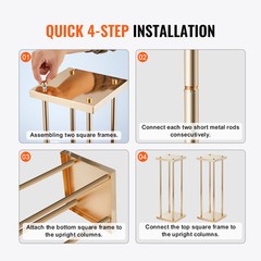 VEVOR 4PCS Column Wedding Flower Stand Cylindrical Display Rack 23.6inch Metal