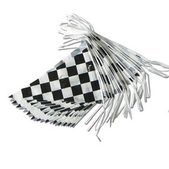 Home Outdoor Flags Bunting PE Party Pennant Flag Racing 30M Black White