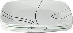 Corelle Square Simple Lines Dinner Plate Set 6 Pack 1107743