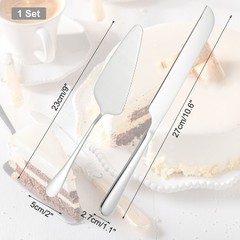 Wedding Cake Knife and Server Set Silver Cake Cutting Set (10.6/9 Inch)