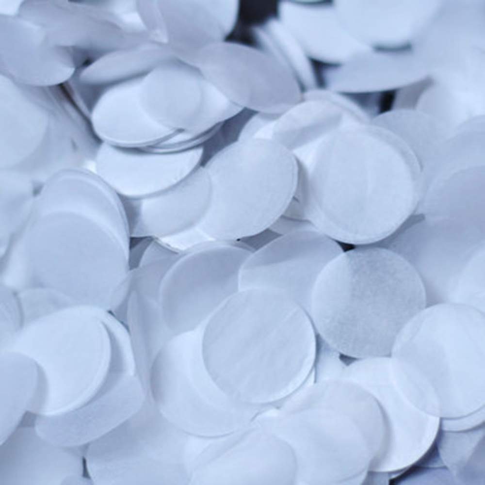 White Confetti 1 inch Paper Circles for 1.6 Ounce (Pack of 1),