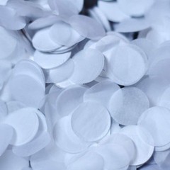 White Confetti 1 inch Paper Circles for 1.6 Ounce (Pack of 1),
