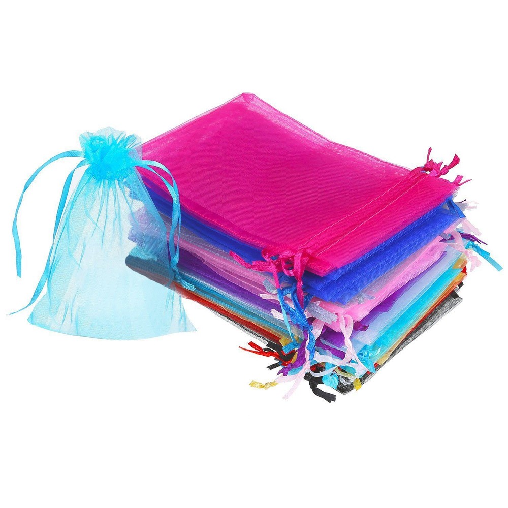 50 Pieces 4 by 6 Inch Organza Gift Bags Drawstring Jewelry Pouches Wedding5121