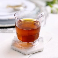 10 CLEAR 5 oz Plastic DISPOSABLE Coffee CUPS Handle Wedding Events Tableware