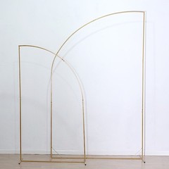 8 ft GOLD Half Moon Metal Floral Display Frame Arch Backdrop STAND Party Events