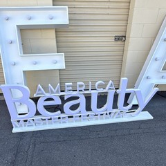 White Lighted Marquee Letter Set w/ # Sign – M B A F Letters