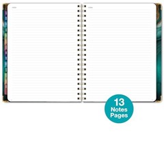 HARDCOVER Academic Year 2026-2027 Planner: 14 8.5″ x 11″ Teal Gold Marble