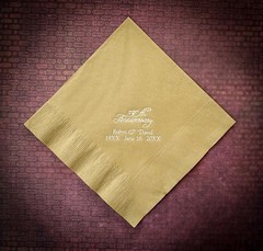100 10th, 25th, 30th, 40th, 50th, 60th anniversary personalized luncheon napkins