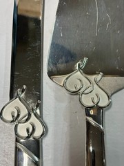 Lenox True Love 2 Piece Dessert Silver Plated Wedding Cake Serving Set