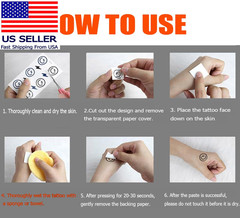 32Pcs Red Temporary Rose Flower Arm & Leg Tattoo Stickers, Sexy Stripper Chest &