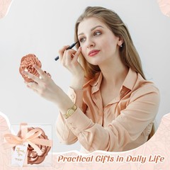 Beeveer 100 Set Rose Compact Mirrors Bulk Wedding Party Favors Gold
