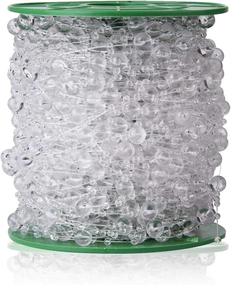 200FT Roll Clear Garland Diamond Strand Acrylic Crystal Bead DIY Wedding Curtain