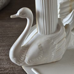 Vtg 50s Wedding Cake Topper, Couple, Swans Column, Heart, Flowers