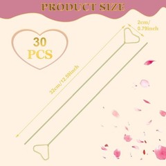 Heart Shape Floral Picks 20Pcs Metal Card Holders Wedding Party Table Decor New