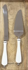 Lenox Opal Innocence Wedding Cake Knife & Server Set Retired HTF MINT