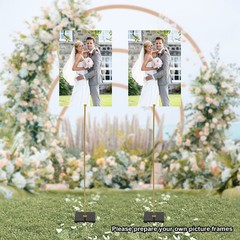 Gold Wedding Reception Display Stands with Adjustable Height and Marble Base