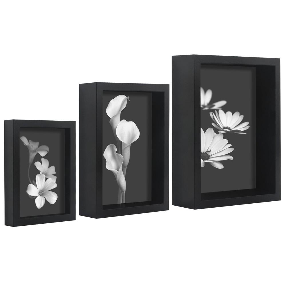 Americanflat Set of 3 Picture Frames – Includes 4×6, 5×7, 6×8 Frames – Black …