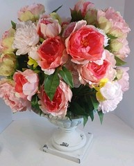 Wedding Arrangement Laura Ashley Multicolor Faux Peony’s In Stand, New