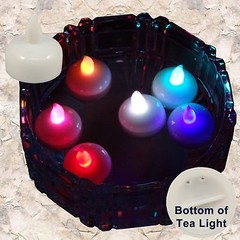 12 Multicolor Led Floating Candle Floral Tea Light for Wedding Centerpiece Decor