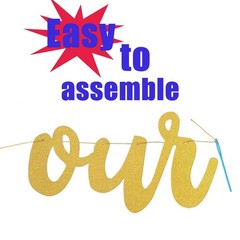 Be Our Guest Gold Sign Banner – Reception for Beauty 3 Piece Set,