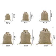 50pcs Burlap Favor Bag Hessian Drawstring Jute Sack Wedding Party Gift Pouch