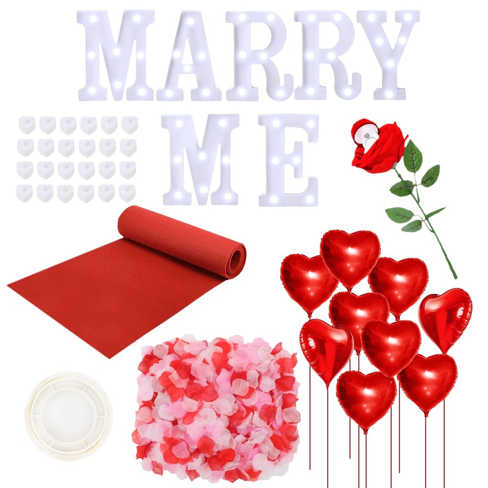 Marry Me Light Up Letters Proposal Decorations Sign 24 White