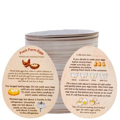 250 Pcs Premium Fresh Farm Egg Handling Instruction 2.7 x 3.5 inches, Colored