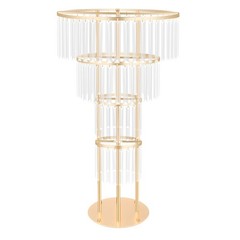 Crystal Flower Stand Round Pedestal Stand Gold Wedding Party Decoration