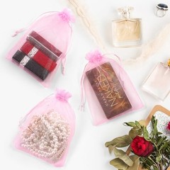 Organza Bags 4 x 6 in 50PCS, Small Gift Bags for 1 count (Pack of 50) Pink