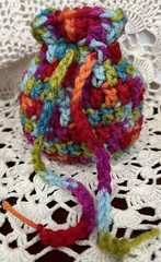 2 Crochet Drawstring Bags Wedding Party Favor Pouch Jewelry Gift Coin Dice Bags