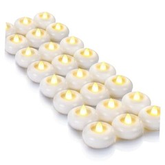 24Pack 2” Flameless Led Floating Candles, 200 Hour White base (24 Pack)