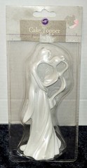 WILTON Cake Toppers, Bride And Groom White Abstract Modern NEW