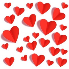 60 Pcs Valentines-Day-Wall-Decorations, 3D Heart Valentine Wall Stickers, Red