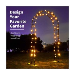 Metal Garden Arbor Wedding Arch 95.3″ H x 45″ W, Heavy Duty Rustproof Iron Pe…