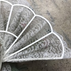 Vintage Shabby Chic Heart Wedding Bouquet Lace Green Ribbon & Pink Roses Wrist