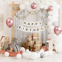 Crosize 7 Pack 3.3 x 9.9 ft Silver Foil Fringe Backdrop Curtain, Streamer Bac…