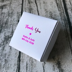 100 Rose Gold Blush Pink Foil Wedding Party Favour Boxes Personalised Gift Candy
