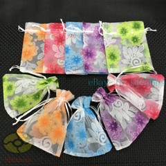 12/25/50/100pcs flower design Organza Pouch Wedding Favor Bag 4.7″x3.5″ 7×4.7″